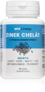 Movit Energy Zinek Chelát 15 mg tablety pro podporu imunitního systému, krásné vlasy, pleť a normální stav zubů 90 tbl