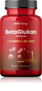 Movit Energy BetaGlukán 350 mg, Vitamín C, D3, Zinok kapsuly na podporu imunitného systému 60 cps