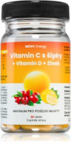Movit Energy Vitamin C 1200 mg se šípky + Vitamin D + Zinek PREMIUM tablety pro podporu imunitního systému, krásnou pleť a nehty