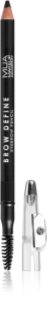 MUA Makeup Academy Brow Define creion de sprancene de lunga durata cu pensula culoare Black 1,2 g