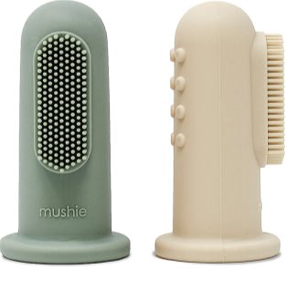 Mushie Finger Toothbrush szczoteczka do zębów na palec Shifting Sand/Cambridge Blue 2 szt.