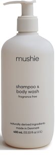 Mushie Organic Baby gel za prhanje in šampon 2v1 za otroke 400 ml