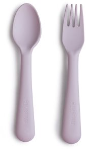 Mushie Fork and Spoon Set posate Ivory 2 pz