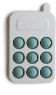 Mushie Pop-It Phone aktivity hračka Cambridge Blue 10m+ 1 ks