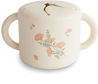 Mushie Baby Snack Cup Cup for snacking Pink Flowers 1 pc