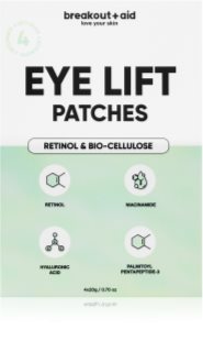 My White Secret Breakout+aid Eye Lift Patches paakių pleistrai nuo raukšlių su retinoliu 4 vnt.