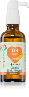 MyVita D3 2000 IU Forte krople dla prawidłowego funkcjonowania układu odpornościowego, stanu kości i pracy mięśni 50 ml