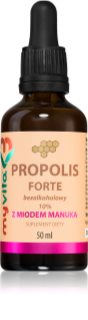 MyVita Propolis naturalny FORTE krople 10% bezalkoholowy z miodem manuka krople na wsparcie układu odpornościowego 50 ml