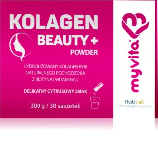 MyVita Kolagen Beauty+ kolagen hydrolizowany dla doskonałej skóry, włosów i paznokci smak Citrus 30x10 g
