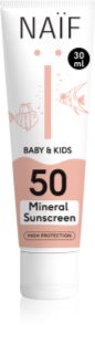Naif Baby & Kids Mineral Sunscreen SPF 50 crema pentru protectie solara pentru bebeluși și copii mici
