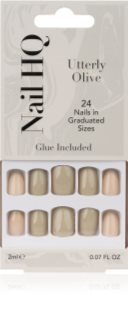 Nail HQ Square False Nails Utterly Olive 24 pc