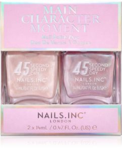 Nails Inc. 45 Second Speedy Gloss Nagu laka (DUBULTAIS IEPAKOJUMS) (tonis) Main Character Moment 2x14 ml