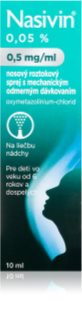 Nasivin Nasivin 0,05% nosný sprej na liečbu nádchy a ochorení nosových dutín 10 ml