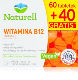 Naturell Witamina B12 tabletki na wsparcie prawidłowego tworzenia czerwonych krwinek i hemoglobiny