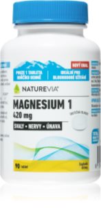 NatureVia Magnesium 1 420mg tablety pro podporu snížení míry únavy a vyčerpání, normální stav zubů, kostí a svalů 90 tbl