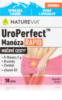 NatureVia UroPerfect Manosa Rapid prášek pro perorální roztok pro zdravé močové cesty