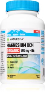 NatureVia Magnesium BCM Organic 800mg + B6 kapsle pro efektivní doplnění hořčíku 90 cps