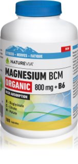 NatureVia Magnesium BCM 800 mg + B6 kapsle pro snížení únavy, kvalitní spánek a elektrolytickou rovnováhu 180 cps