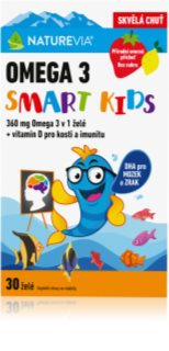 NatureVia Omega 3 Smart Kids želé bonbóny pro normální činnost srdce a mozku pro děti 30 ks