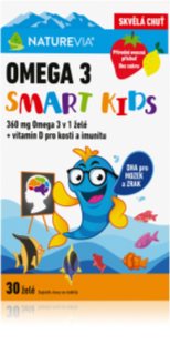 NatureVia Omega 3 Smart Kids želé cukríky pre normálnu činnosť srdca a mozgu pre deti 30 ks