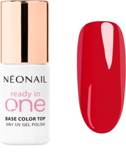 NEONAIL Ready In One 3in1 UV Gel Polish Gel Nail Polish with diamond dust shade 11 One Classic Red 7.2 ml