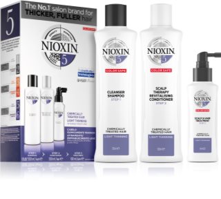 Nioxin System 5 Color Safe Chemically Treated Hair Light Thinning set (pentru par moderat sau semnificativ e subtire, tratat sau netratat chimic) unisex