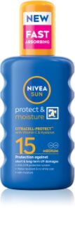 NIVEA SUN Protect & Moisture sprej na opalování SPF 15 200 ml