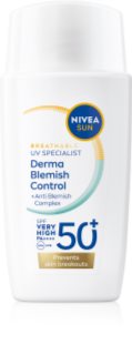 NIVEA SUN Derma Skin Clear крем за лице за слънчеви бани за кожа с несъвършенства SPF 50+ 40 мл.