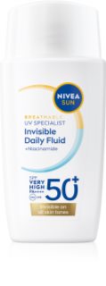 NIVEA SUN Invisible Daily Fluid lengvos tekstūros apsauginis fluidas SPF 50+ 40 ml