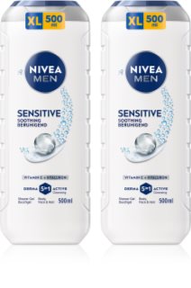 NIVEA MEN Sensitive τζελ για ντους για σώμα και μαλλιά επωφελής συσκευασία