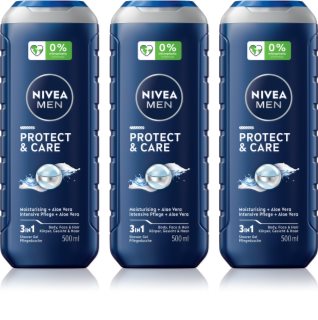 NIVEA MEN Protect & Care Douchegel voor Mannen handige verpakking 3 x 500 ml