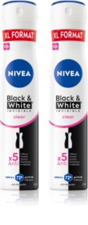 NIVEA Black & White Invisible Clear Antiperspirant Spray Økonomipakke