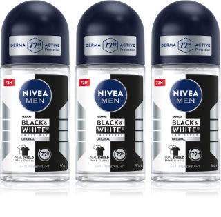NIVEA MEN Black & White Invisible Original kuličkový antiperspirant výhodné balení