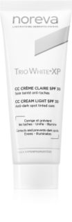 Noreva Trio White XP CC Cream Light SPF 30 CC cream per tinta uniforme SPF 30 40 ml