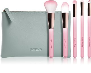 Notino Pastel Collection Brush set with pouch Utazó ecsetkészlet táskával