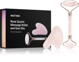 Notino Skincare Tools Rose Quartz Massage Roller and Gua Sha massageroller voor het Gezicht en massage-instrument Rose Quartz