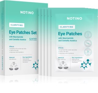 Notino Clarifying Brightening Bio-Cellulose Eye Patches Set with Niacinamide and Centella Asiatica aufhellende Hautmaske für die Augenpartien