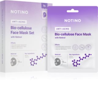 Notino Anti-Aging Bio-Cellulose Face Mask with Retinol tekstilinių veido kaukių rinkinys nuo raukšlių