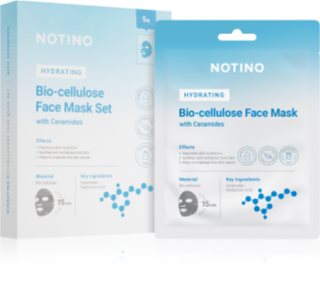 Notino Hydrating Bio-Cellulose Face Mask with Ceramides tekstilinių veido kaukių rinkinys drėkinamojo poveikio