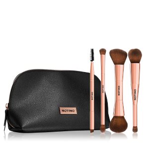 Notino Luxe Collection Double sided brush set with cosmetic bag brush set with a pouch 1 pc