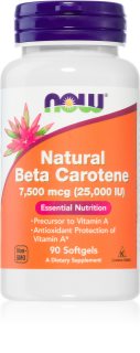 NOW Foods Natural Beta Carotene kapsułki na piękną opaleniznę i zdrową skórę 90 szt.