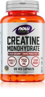 NOW Foods Creatine Monohydrate 750 mg wspomaganie budowania masy mięśniowej 120 tabletek