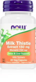 NOW Foods Milk Thistle Extract 150 mg kapsułki ziołowe na poprawę czynności wątroby 60 caps.