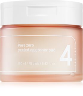 Numbuzin No. 4 Pore Zero Peeled Egg Toner Pad peelingové pleťové tamponky proti lesknutí pleti a rozšířeným pórům 70 ks
