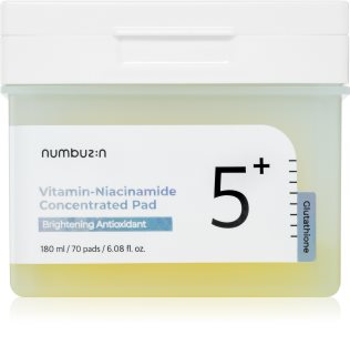 Numbuzin No. 5 Glutathione Vitamin Concentrated Toner Pad tonisierende Pads für hydratisierte und strahlende Haut 70 St.