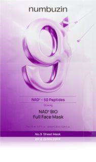 Numbuzin No. 9 NAD Bio Lifting-sil Full Face Mask zpevňující kolagenová maska s peptidy 4 ks