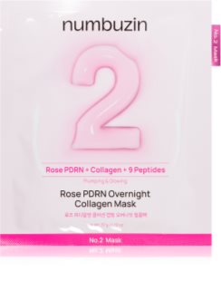 Numbuzin No. 2 Rose PDRN OverNight Collagen Mask hloubkově vyživující maska na noc 4 ks