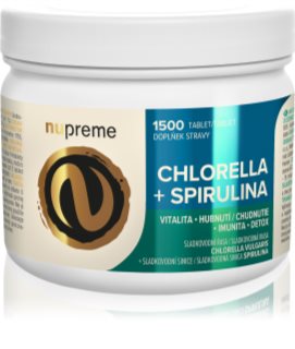 Nupreme Chlorella + Spirulina BIO přírodní antioxidant pro podporu detoxikace organismu
