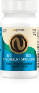 Nupreme Chlorella + Spirulina BIO přírodní antioxidant pro podporu detoxikace organismu