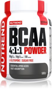 Nutrend BCAA 4:1:1 POWDER zwiększenie wydolności fizycznej z kofeiną smak Watermelon 500 g
